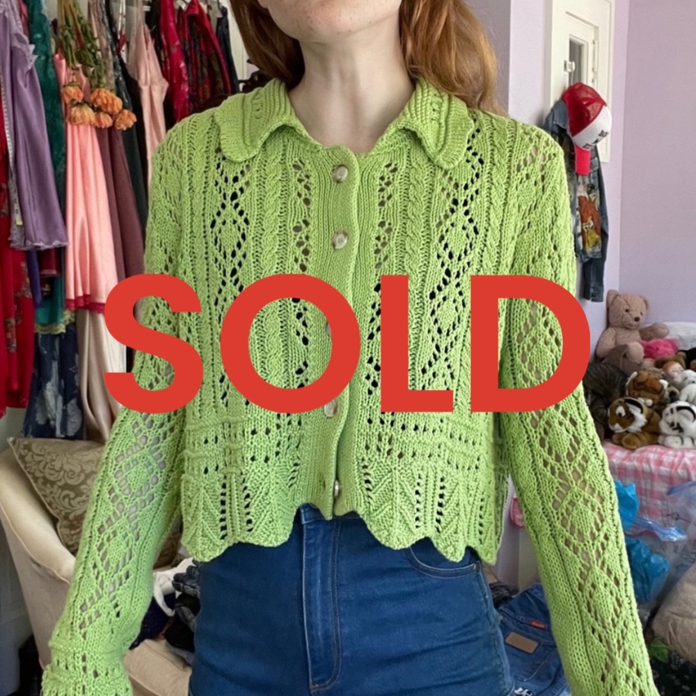 Zara Green Knit Cardigan